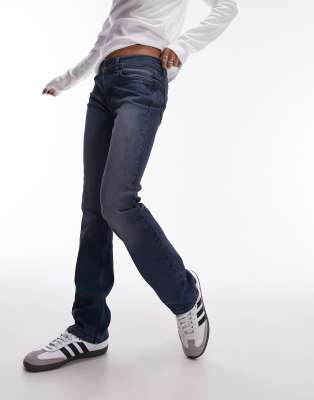 Topshop Baby Bootcut Jeans In Grunge Wash-blue In Blue