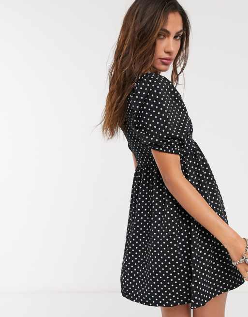 Topshop black and shop white spotty dress