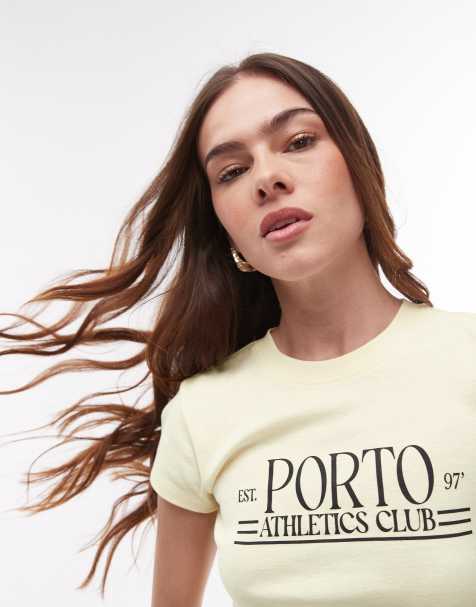 Topshop - Baby T-shirt met grafische 'Porto'-print in vaalgeel - view 1