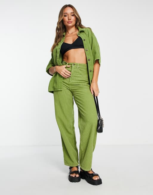 Topshop green corduroy trousers 2025