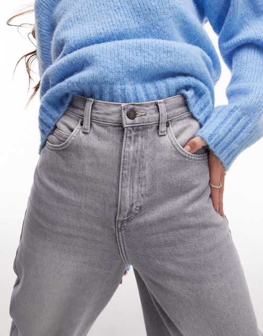 Topshop Baggy high rise jean in dove grey, 2 of 5