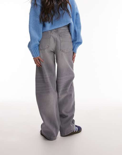 Topshop Baggy high rise jean in dove grey, 3 of 5