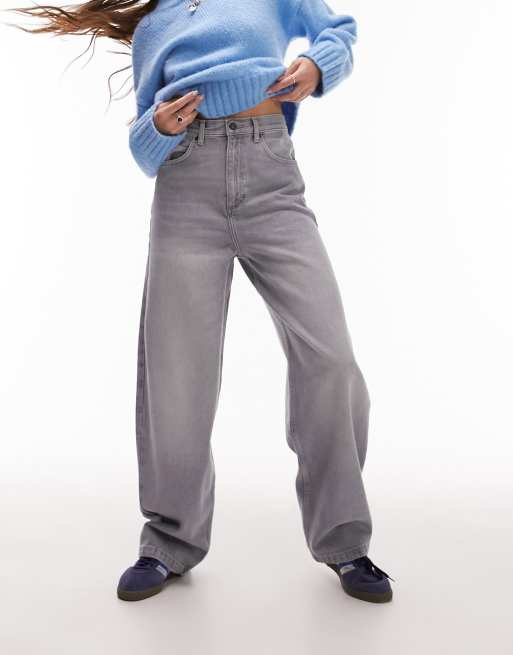 Topshop Baggy high rise jean in dove grey, 5 of 5