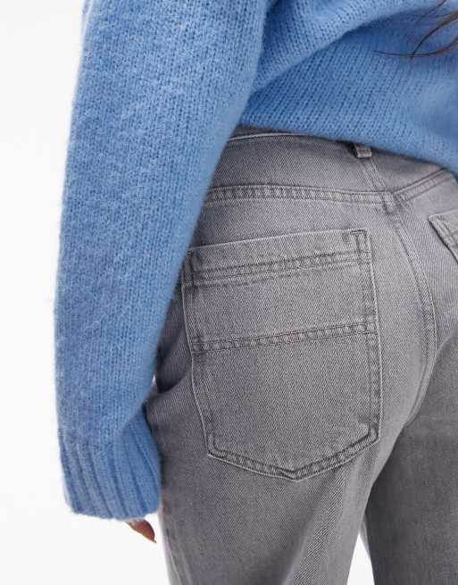Topshop baggy high rise jeans in dove grey, 4 of 5