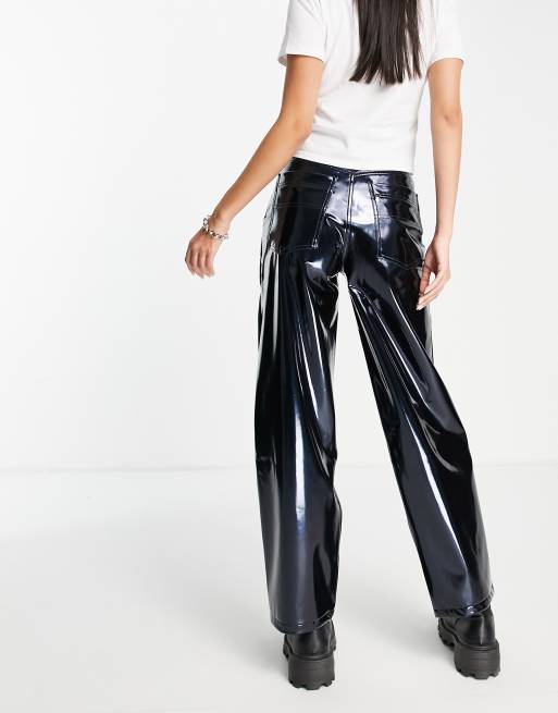 Blue best sale vinyl pants