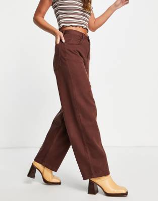 Topshop Baggy Jeans In Brown | ASOS