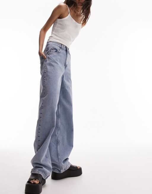 Topshop Baggy jeans in mid blue