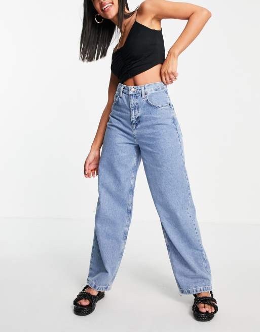 Topshop - Baggy jeans in middenblauw 