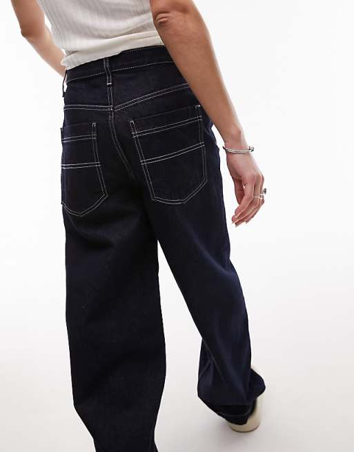 Topshop Baggy raw denim jeans in indigo | ASOS Topshop Baggy raw denim jeans in indigo | ASOS