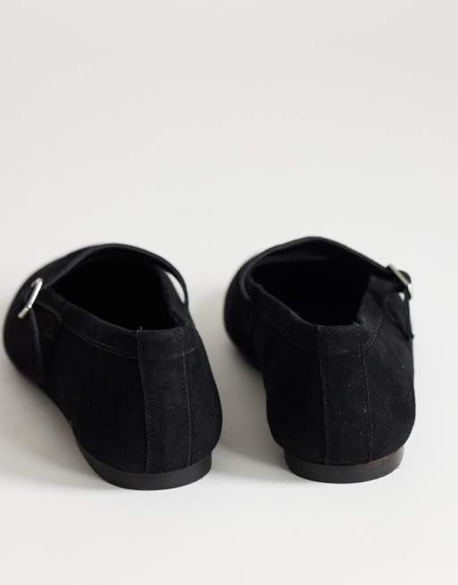 Topshop - bailarinas de ante Billy con hebilla en negro, 3 de 4