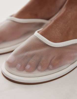 Topshop Bailey Mesh Slingback Ballet Flats