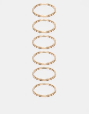 Topshop Topshop Bailey pack of 6 bangles in gold tone