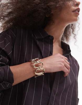 Topshop Topshop Bale oval hinged bangle in gold tone