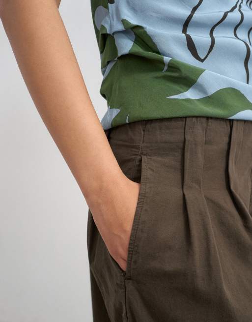 Topshop – Ballonhose aus Popeline in Schokobraun, 4 von 5