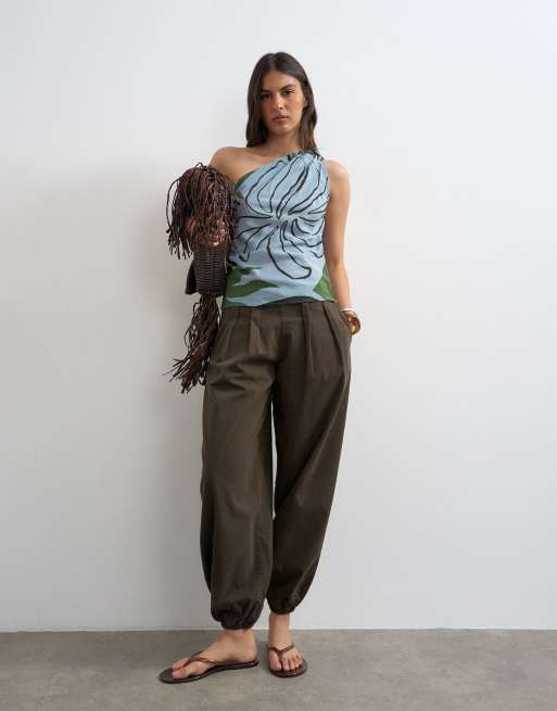 Topshop – Ballonhose aus Popeline in Schokobraun, 5 von 5