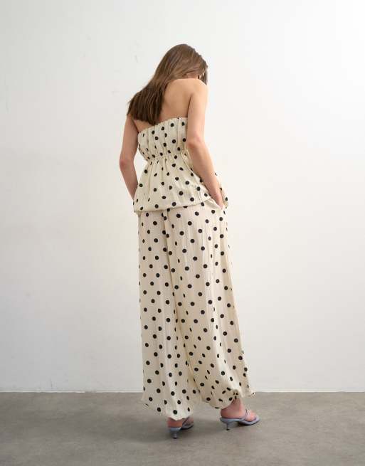 Topshop – Ballonhose in Weiß gepunktet, Kombiteil, 5 von 5
