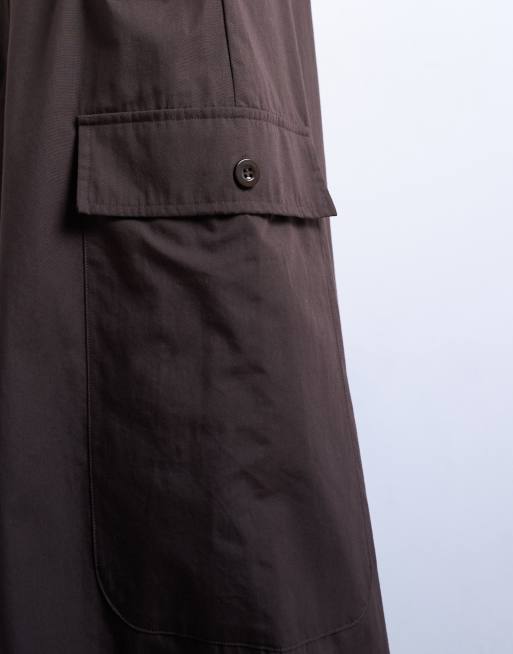 Topshop balloon cargo pants in chocolate