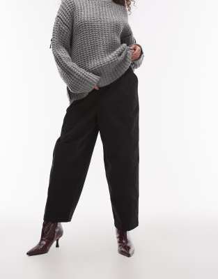Topshop Balloon Casual Fit Pants In Black