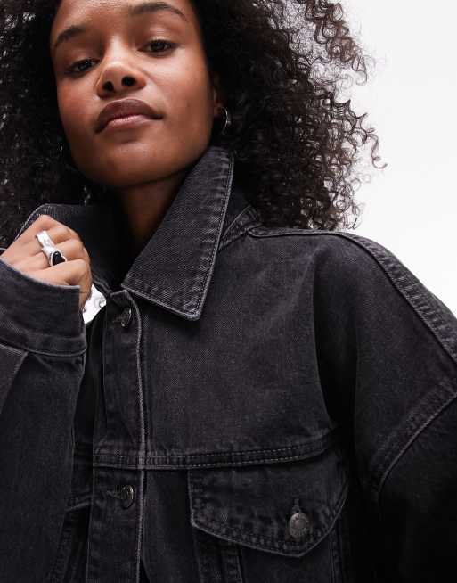 Topshop - Balloon - Jack in zwart met wassing, 3 van 4