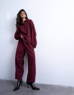 Balloon jogger in burgundy