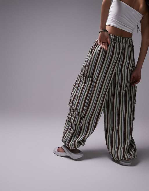 Striped cargo clearance pants