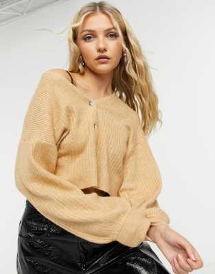 balloon sleeve crop cardigan
