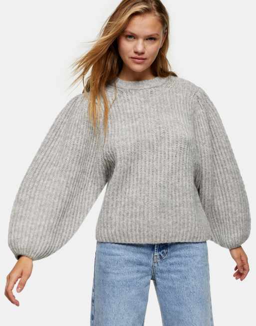 Grey balloon shop sleeve jumper