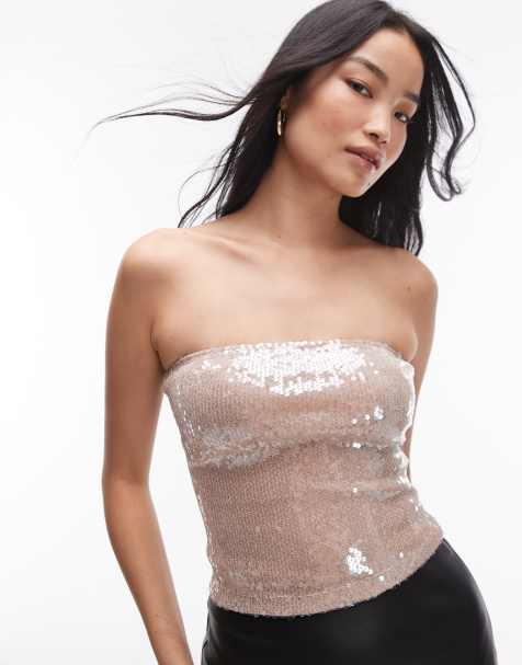 Topshop - Bandeau à sequins - Rose - view 1