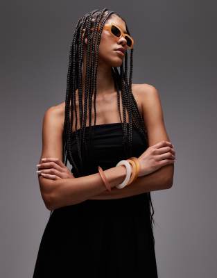 Topshop Bandeau Poplin Mix Maxi Dress