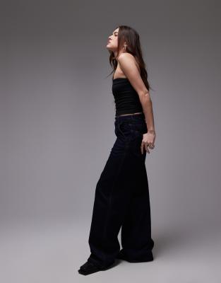 Topshop Bandeau Top In Black