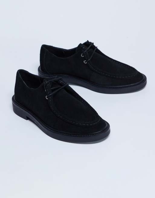 Topshop Banks real suede leather lace up shoe in black, 2 of 4