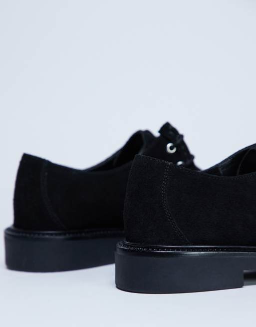 Topshop Banks real suede leather lace up shoe in black, 3 of 4