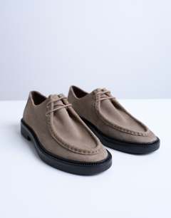 Banks real suede leather lace up shoe in taupe