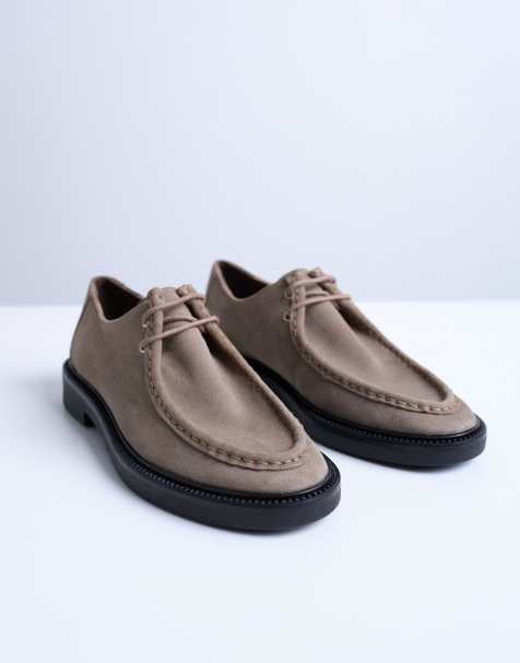 Topshop – Banks – Szarobeżowe sznurowane buty z naturalnego zamszu - view 1
