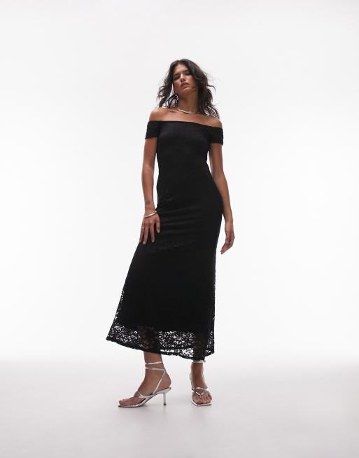 Topshop black 2024 maxi dress