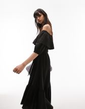 ASOS DESIGN Tall off shoulder cotton maxi dress with ruched bust