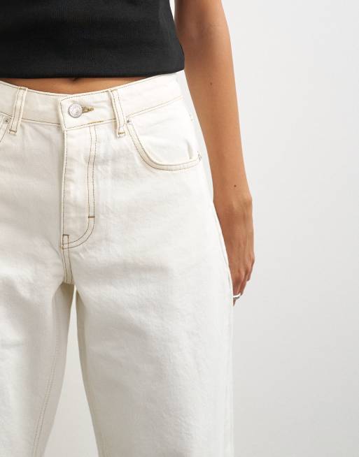 Topshop – Barrel – Benvita jeans med medelhög midja och barrelben, 3 av 5