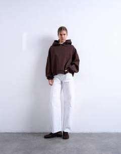 Barrel high rise jean in ecru