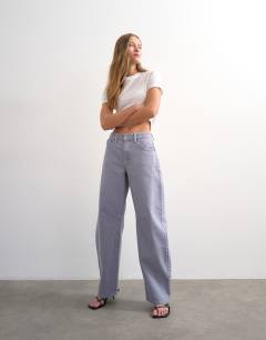 Barrel high rise jean in lilac