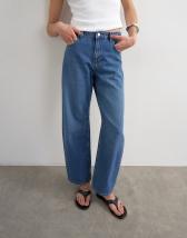 Topshop Barrel high rise jean in rich blue