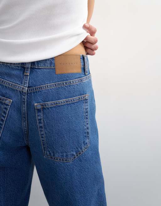Topshop Barrel high rise jean in rich blue, 5 of 5