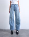 [Topshop] Topshop Barrel high rise jeans in bleach-Blue W30 L30 Bleach