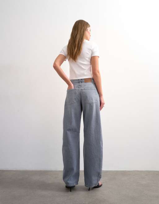 Topshop Barrel højtaljede jeans i pæn grå, 4 af 7
