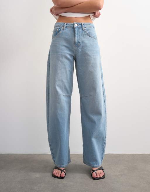 Topshop – Barrel – Jasnoniebieskie jeansy ze średnim stanem, 2 z 7