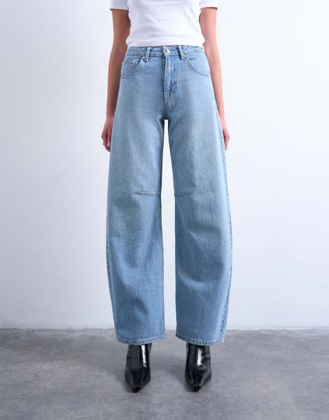 Topshop - Barrel - Jean à taille haute - Bleu délavé - view 1