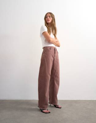 Barrel - Jean bouffant à taille mi-haute - Aubergine-Violet W26 L32