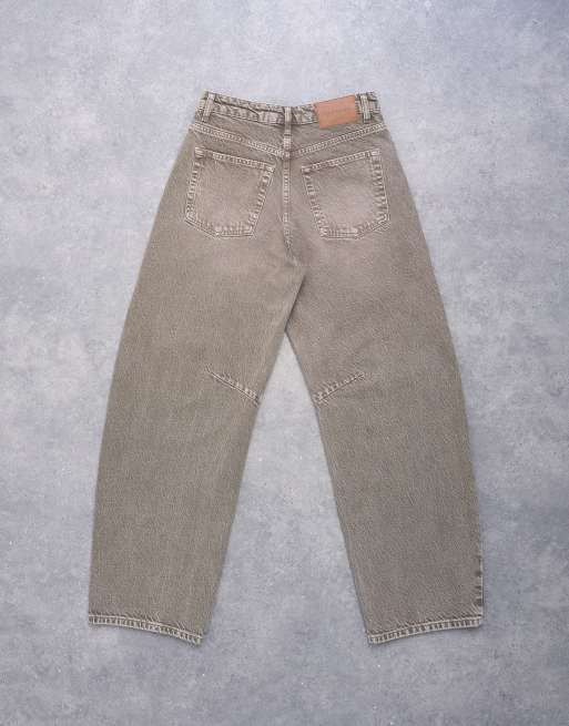 Topshop - Barrel - Jeans a vita medio alta color pesto, 7 di 7