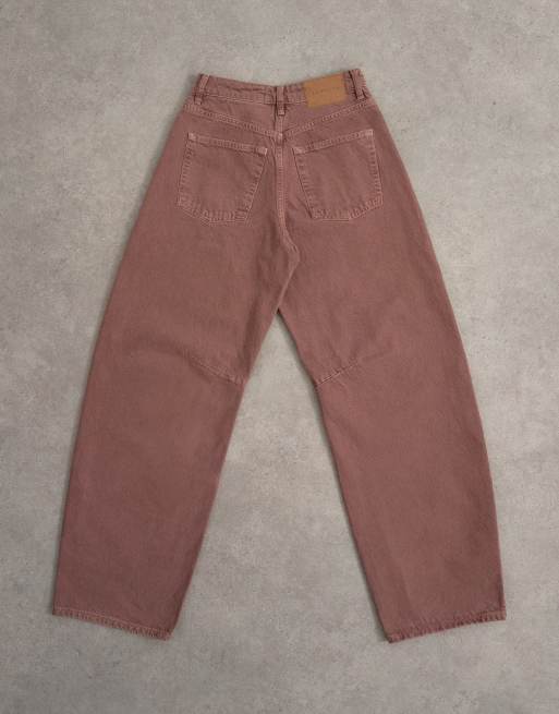 Topshop – Barrel-Jeans in Aubergine mit mittelhohem Bund, 7 von 7