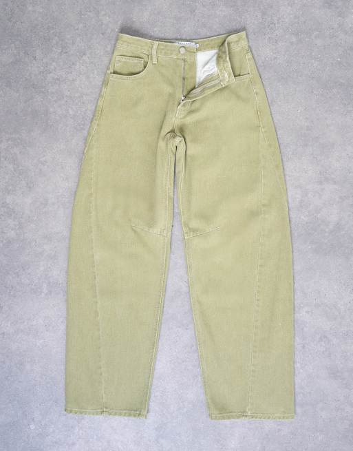 Topshop – Barrel-Jeans in Avocado mit mittelhohem Bund und Nahtdetails, 6 von 7
