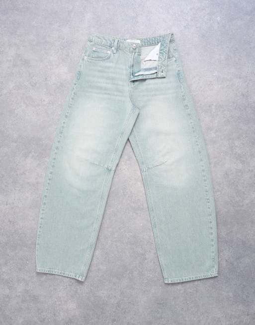Topshop – Barrel-Jeans in Mintgrün mit mittelhohem Bund, 6 von 7